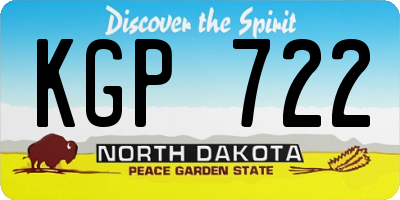 ND license plate KGP722