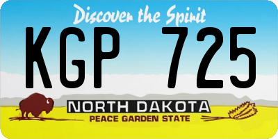 ND license plate KGP725