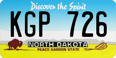 ND license plate KGP726