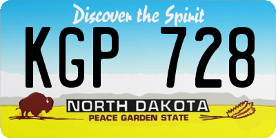ND license plate KGP728