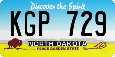 ND license plate KGP729