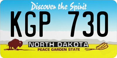 ND license plate KGP730