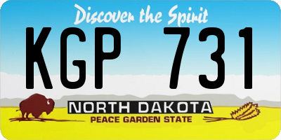 ND license plate KGP731