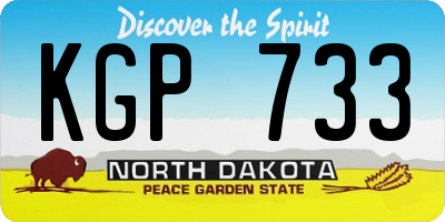 ND license plate KGP733