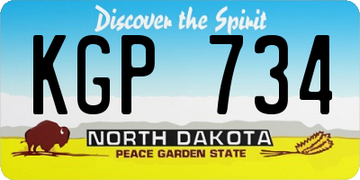 ND license plate KGP734