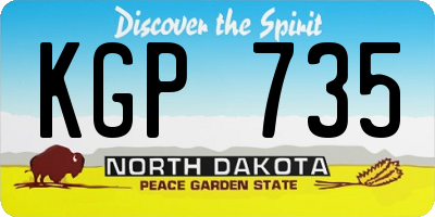 ND license plate KGP735