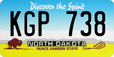 ND license plate KGP738