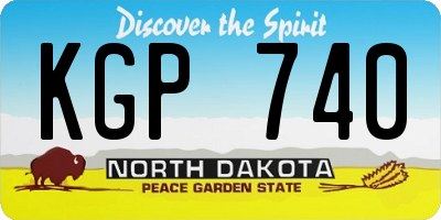 ND license plate KGP740