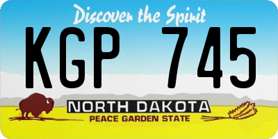 ND license plate KGP745