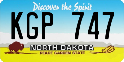 ND license plate KGP747