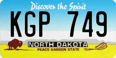 ND license plate KGP749