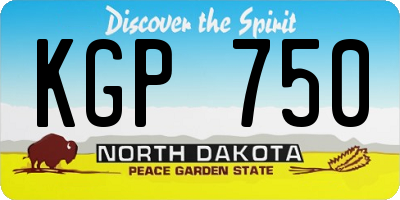 ND license plate KGP750