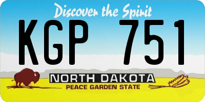 ND license plate KGP751