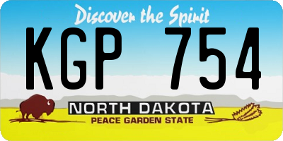 ND license plate KGP754