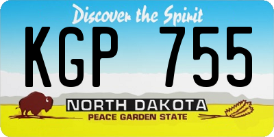 ND license plate KGP755