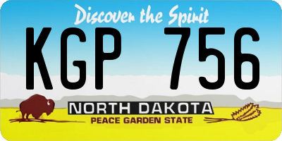 ND license plate KGP756
