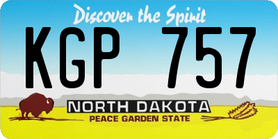 ND license plate KGP757