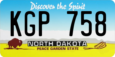 ND license plate KGP758