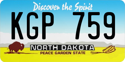 ND license plate KGP759