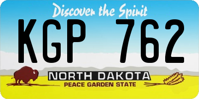 ND license plate KGP762