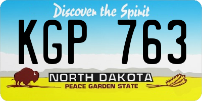 ND license plate KGP763