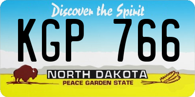 ND license plate KGP766