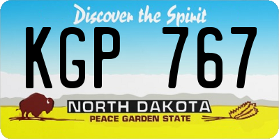 ND license plate KGP767
