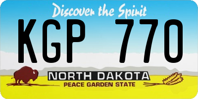 ND license plate KGP770