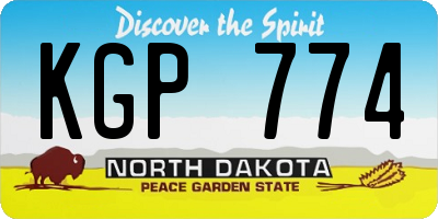 ND license plate KGP774