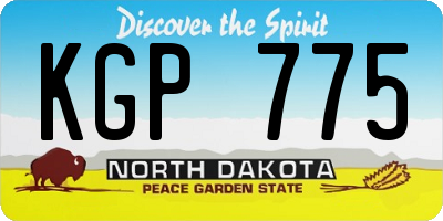 ND license plate KGP775