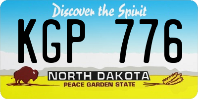 ND license plate KGP776