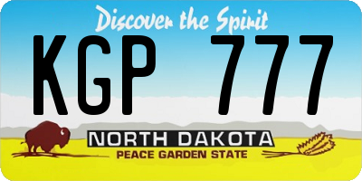ND license plate KGP777