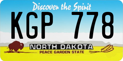 ND license plate KGP778