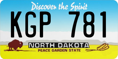 ND license plate KGP781