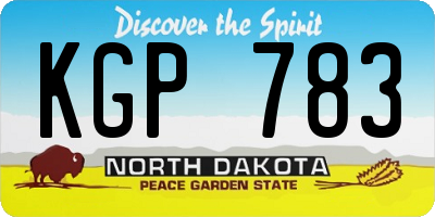 ND license plate KGP783