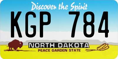 ND license plate KGP784