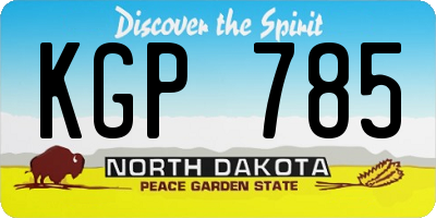 ND license plate KGP785