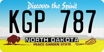 ND license plate KGP787