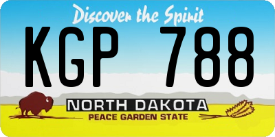 ND license plate KGP788