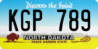 ND license plate KGP789