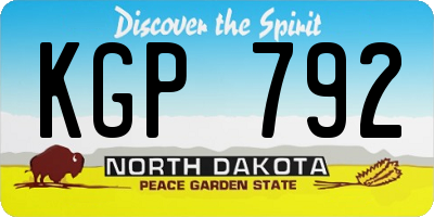 ND license plate KGP792