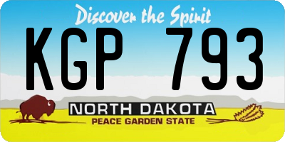 ND license plate KGP793