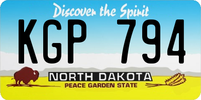 ND license plate KGP794