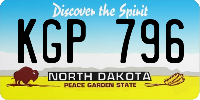 ND license plate KGP796