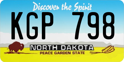 ND license plate KGP798
