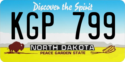 ND license plate KGP799