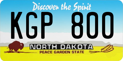 ND license plate KGP800