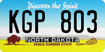 ND license plate KGP803