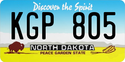 ND license plate KGP805