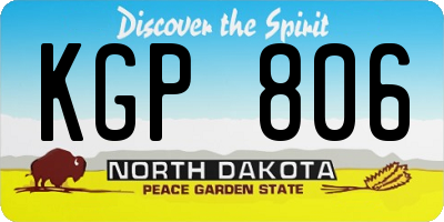 ND license plate KGP806